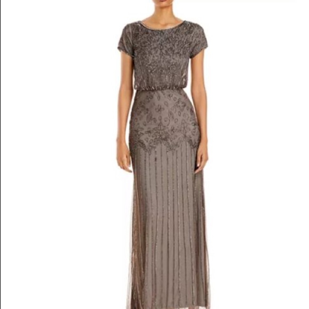 Adrianna papel beaded gray gown